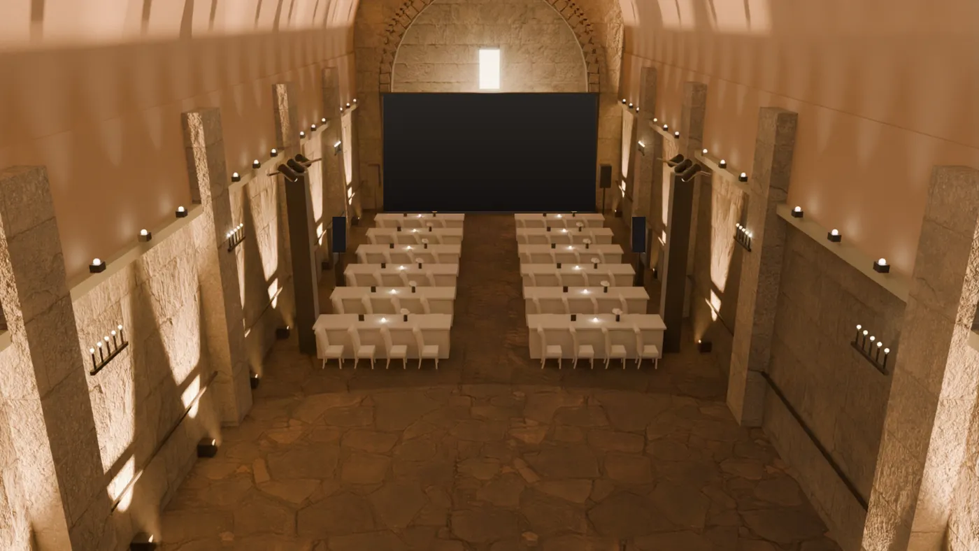 Render de montaje: vista elevada